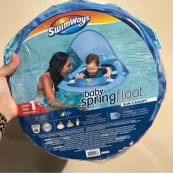 Swimways Baby Spring Water Float with Sun Canopy - Picture 1 of 2
